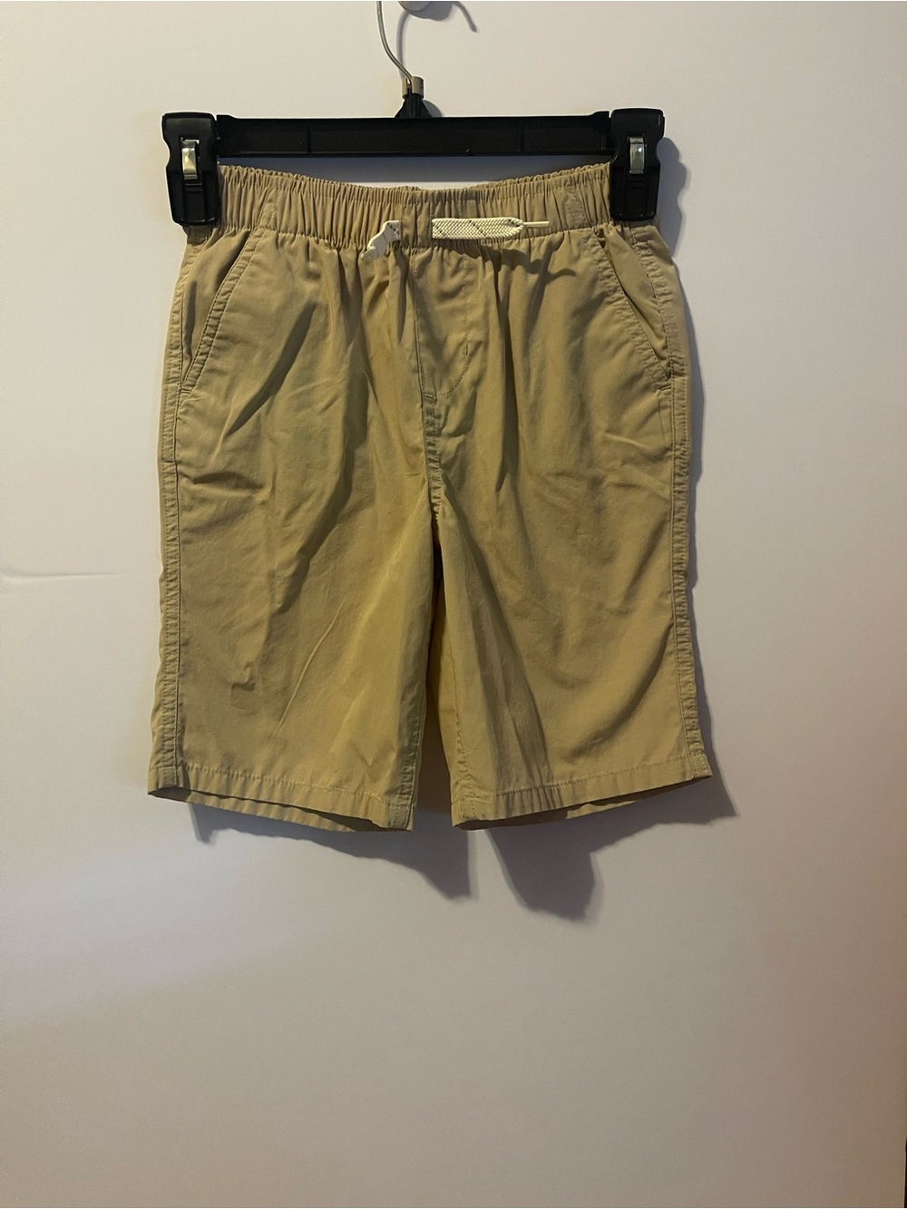 Eddie Bauer Men's Beige Drawstring Flat-Front Shorts